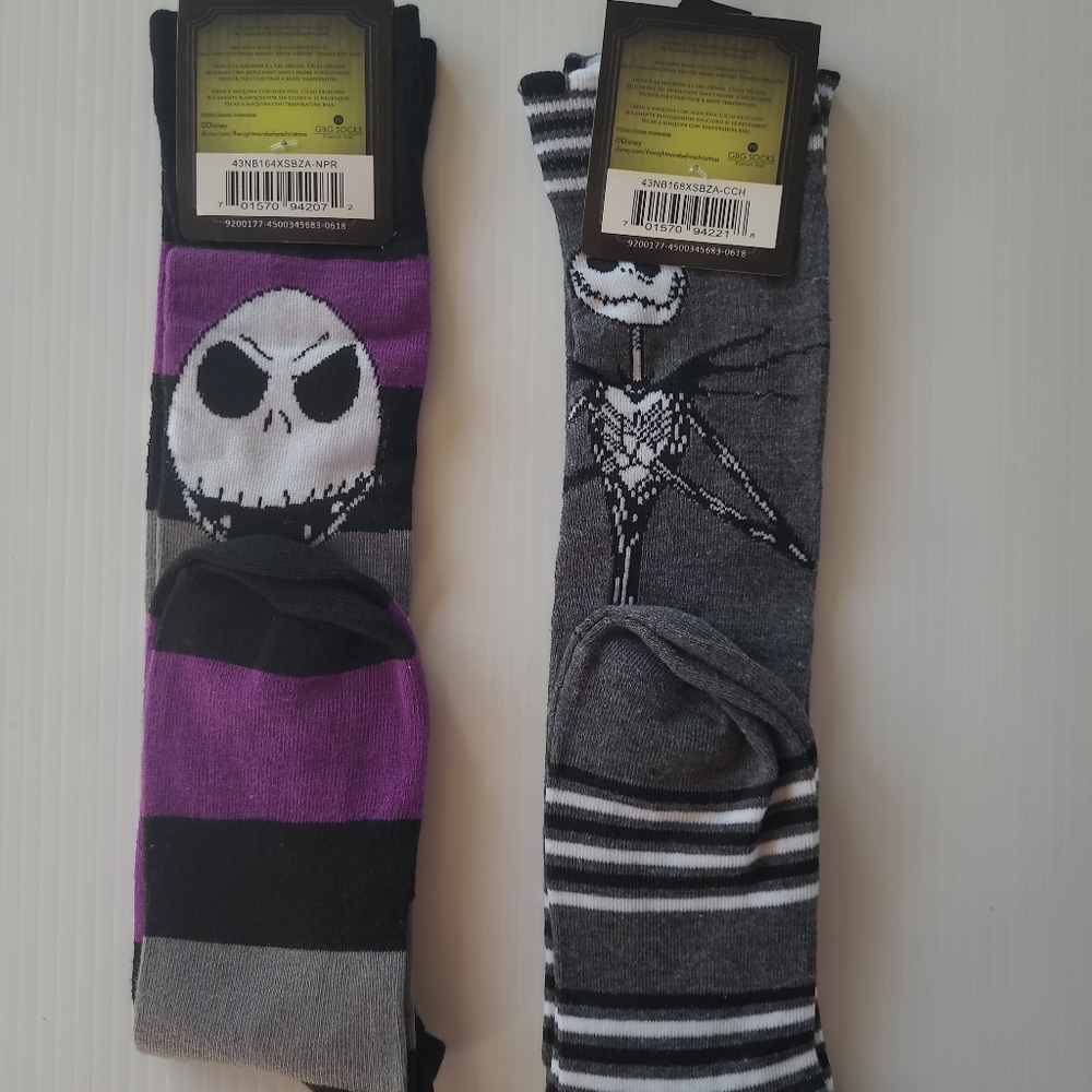 Disney Nightmare Before Christmas Socks Jack Skellington 25th Anniversary 2 Pair